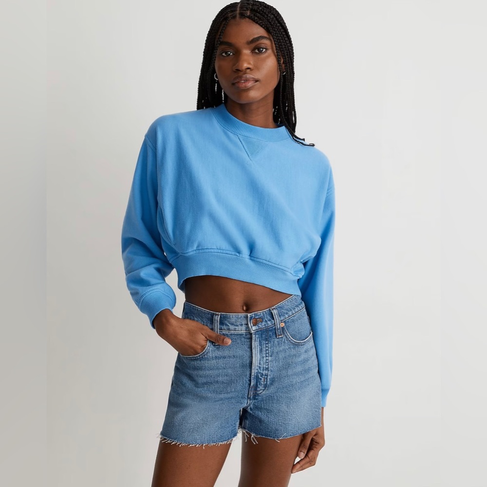 High waisted denim shorts